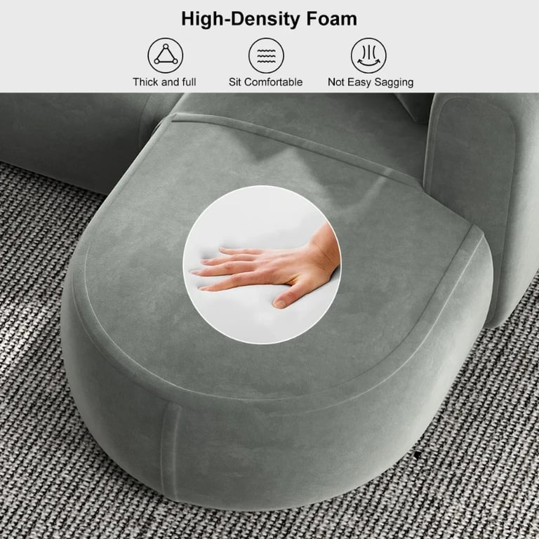 صورة جرامفي كنبة ركنية بشكل حرف الـ  – خشب طبيعي