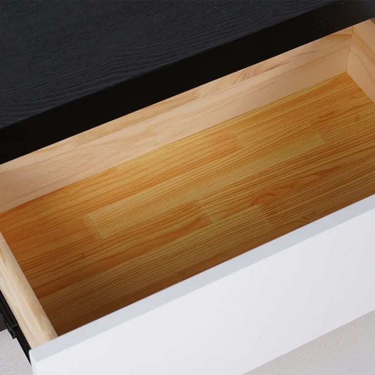 Quoint Modern TV Stand Retracted & Extendable 3-Drawer Media Console for TV