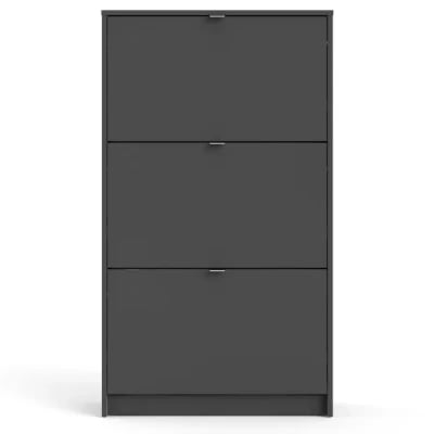 Dark Gray 18 Pairs Manufactured Wood Shoe Storage Cabinet