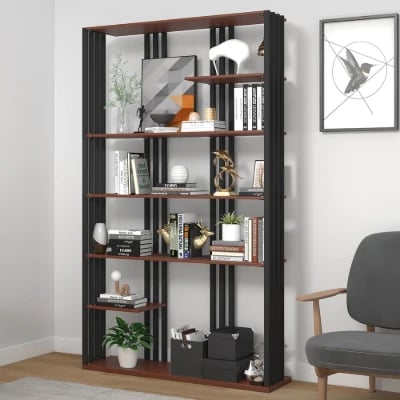 Picture of Paolo bookcase with shelves - natural wood