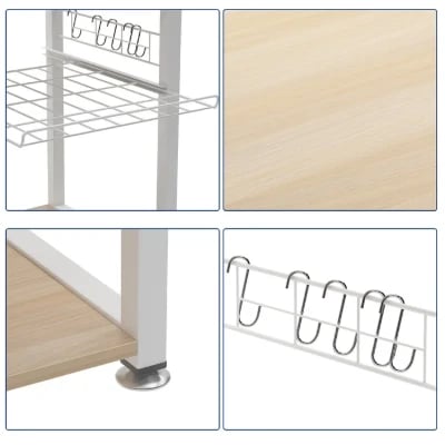 Slushy Rolling Kitchen Island with Metal Frame