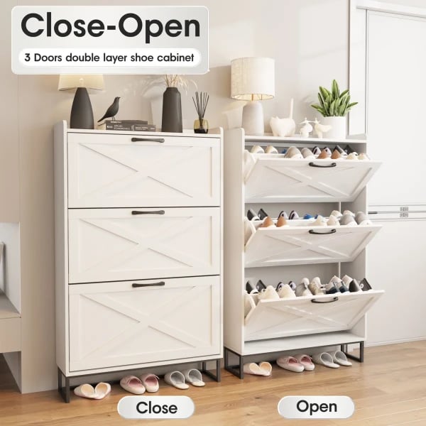 Blanxer – Modern Natural Wood Shoe Cabinet