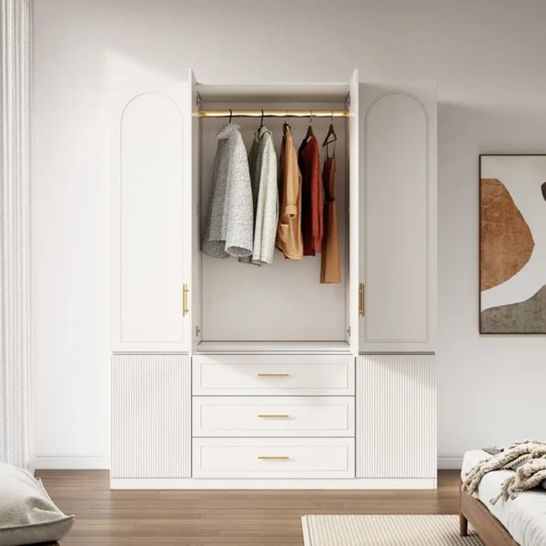 Picture of Lolly elegant wardrobe with shelves and drawers