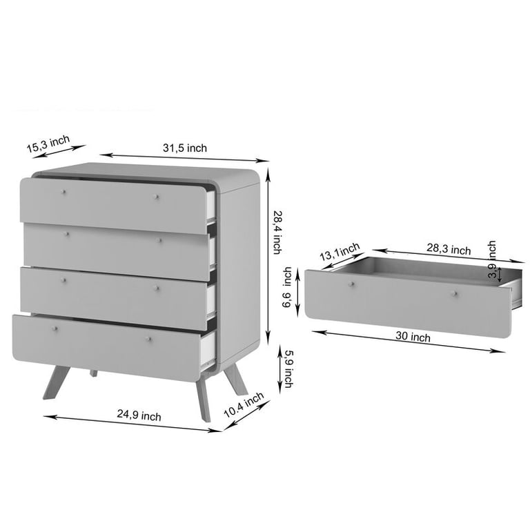 Justine 4 Drawer 80'' W Chest