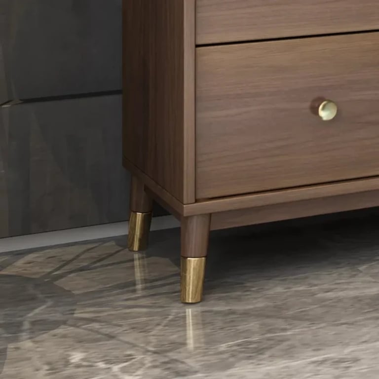 Atacha Modern Sideboard – Natural Wood with Drawers and Shelves