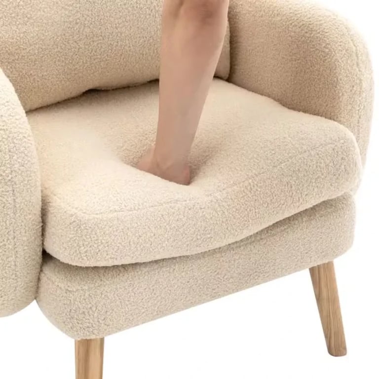 Picture of Velvera Velvet Armchair – Soft Comfort with Natural Wood Legs