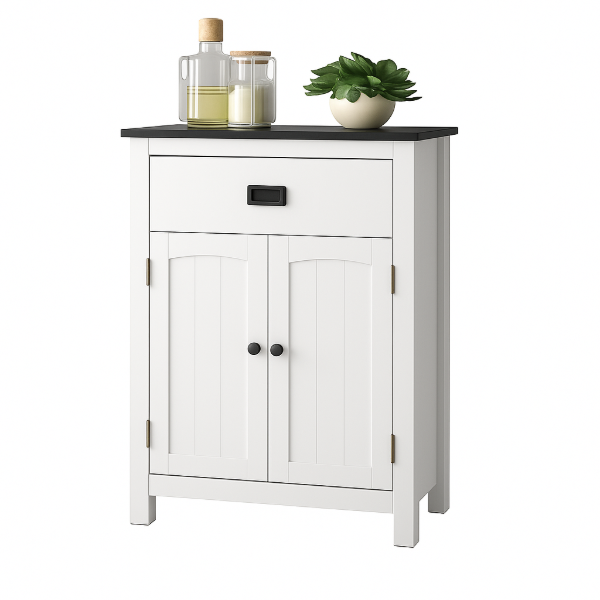 صورة خزانة حمام خشب طبيعي -ميلك