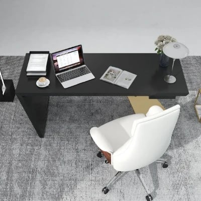 صورة رامفي – مكتب كتابة من الخشب الطبيعي مع إطار هندسي