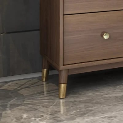 Atacha Modern Sideboard – Natural Wood with Drawers and Shelves