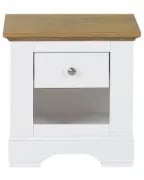Savora Natural Wood Bedside Table – Drawer & Open Shelf