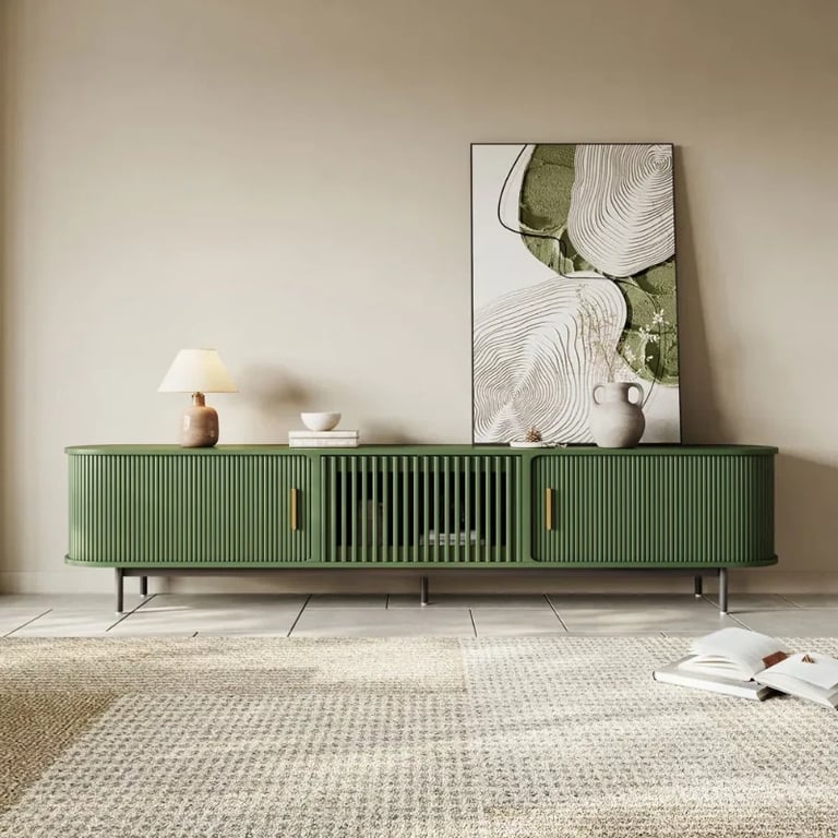 Valeno – Practical TV Unit – Natural Wood with Metal Legs