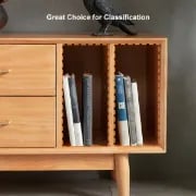 صورة ُوناري – وحدة تلفزيون من الخشب الطبيعي والراتان بتصميم عصري وأبواب منزلقة