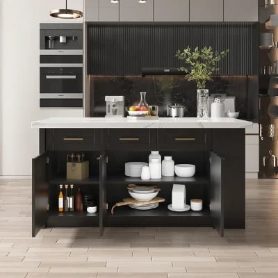 Grata Kitchen Island with Storage