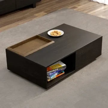 Picture of Cela Modern Natural Wood Coffee Table with storage