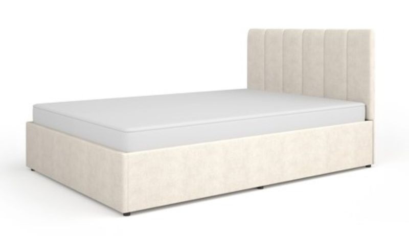 صورة طقم غرفة نوم ليورا – لوح رأسي مُبطن مع وحدة تزيين