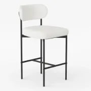 Vellor Upholstered Counter Stool – Black Frame