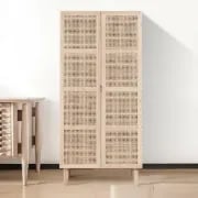 صورة دولاب جرافي خشب طبيعي مع راتان