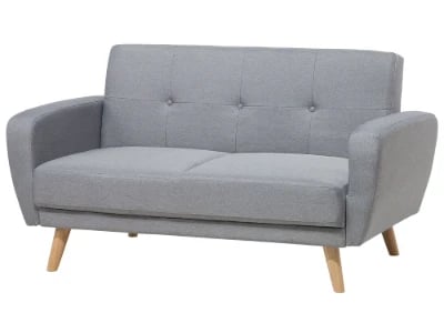 Éliane Convertible Sofa from natural wood legs  & Tufted Backrest.