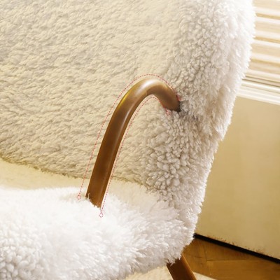 Picture of Hais Sherpa Rocking Armchair – Natural Wood Base with Soft Upholstery