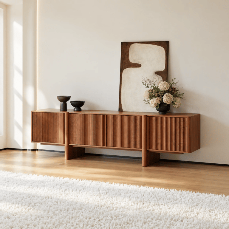 Orvexa Natural Wood TV Unit – Minimalist Design