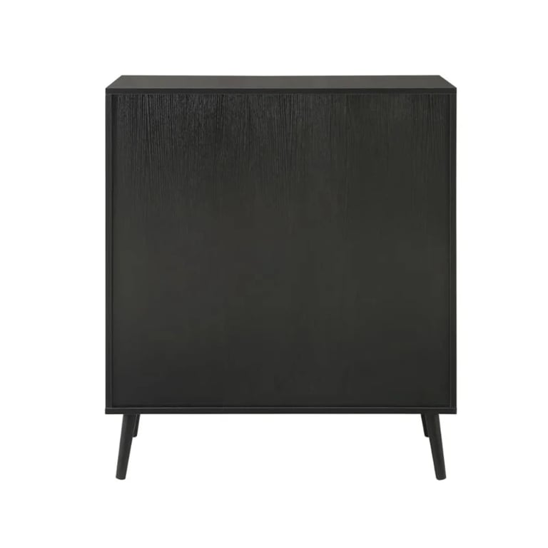 Mireya – 5-Drawer Chest in Natural Wood & Rattan Elegance