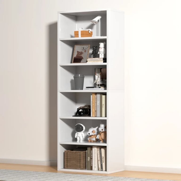 Livengon Tall Modern Shelf Unit – Natural Wood