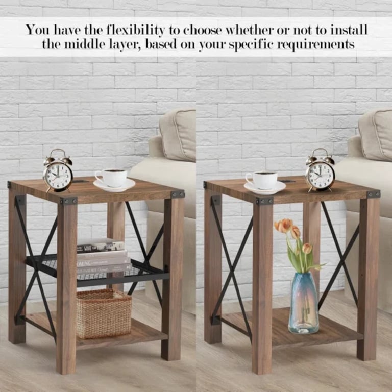 صورة طاولة جانبية خشب طبيعي -سيليا