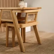 Picture of Navo Natural Wood Dining Set – Woven Backrest
