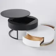 Picture of Valiro Natural Wood Coffee Table – With Sliding Drawers & Artistic Design