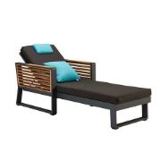 Picture of Luxury Outdoor Chaise Lounge - Natural Wood - Nova