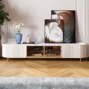 Picture of Palley Modern Oval TV Stand - Natural wood