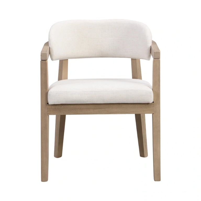 Elvara Dining Set – Natural Wood with Upholstered Chairs