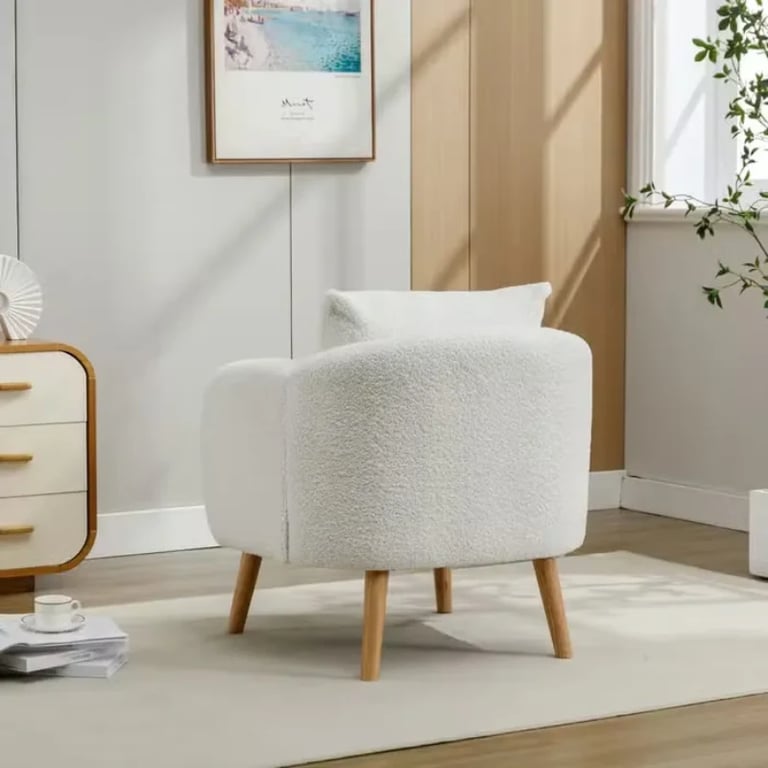 Picture of Velvera Velvet Armchair – Soft Comfort with Natural Wood Legs