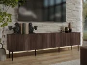 Picture of Solaro – Slatted Wood TV Stand with Metal Legs