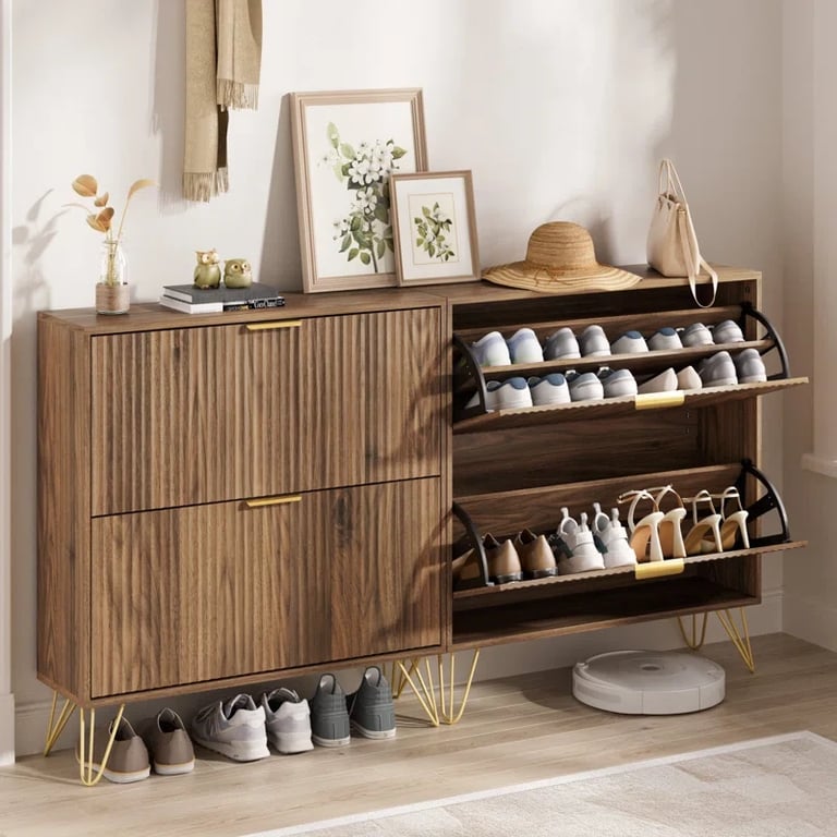 Picture of Pivot Shoe Cabinet - Natural wood