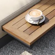 Picture of Lorigin Wooden Outdoor Lounger with side table - Natural wood