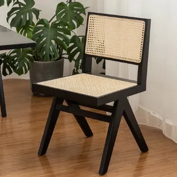 Picture of Rivo Black Wood & Cane Dining Chair