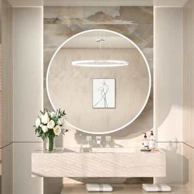 Picture of Streamlined round medicine cabinet Majiro