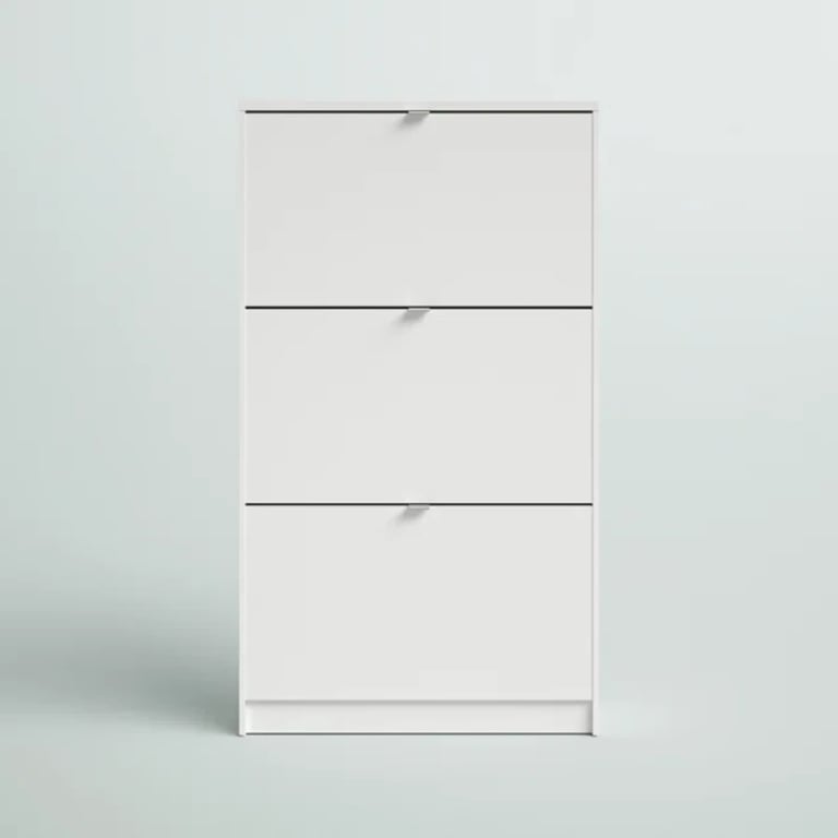 Dark Gray 18 Pairs Manufactured Wood Shoe Storage Cabinet