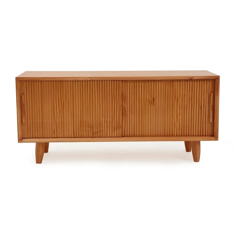 Liora – Slatted Natural Wood Storage Bench