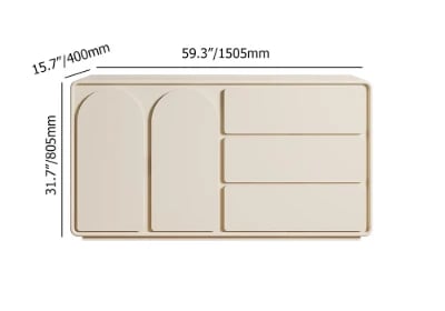 صورة أركا بوفيه خشب طبيعي – واجهة منحوتة بحواف ناعمة مستديرة