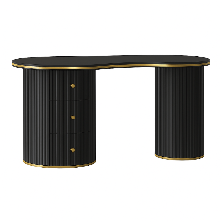 صورة هيتاتشي – مكتب مكتبي من الخشب الطبيعي مع قاعدتين جانبيتين