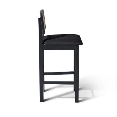 Picture of Rivano -Rattan Bar Dining Chair -Black Natural Wood Frame