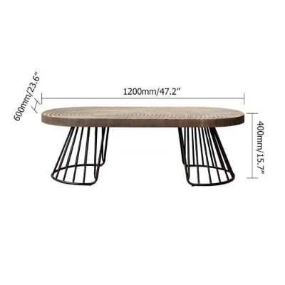 Ravine Coffee Table – Natural Wood with Sculpted Rings