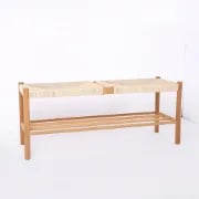 Picture of Saku Boho Woven Wood Bench