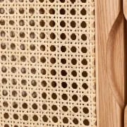 Picture of Japandi Woven Rattan Wardrobe with 2 Doors and 4 Drawers