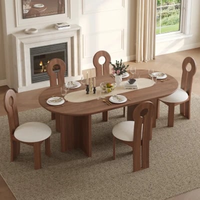 صورة كرسي هالو  المنحوت الخشبي للطعام