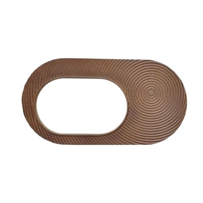 صورة مرآة بيضاوية خشبية بنقوش دائرية - سويرل