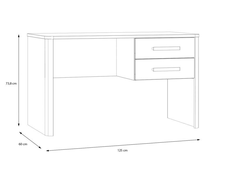 Picture of Élora Modern Desk with 2 Drawers – Natural Wood