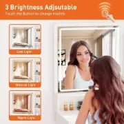 Picture of Suncrown Makeup table with lighted mirror natural wood